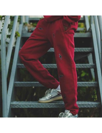 2024 New Blaze Felt Applique Sweatpants Burgundy New Release